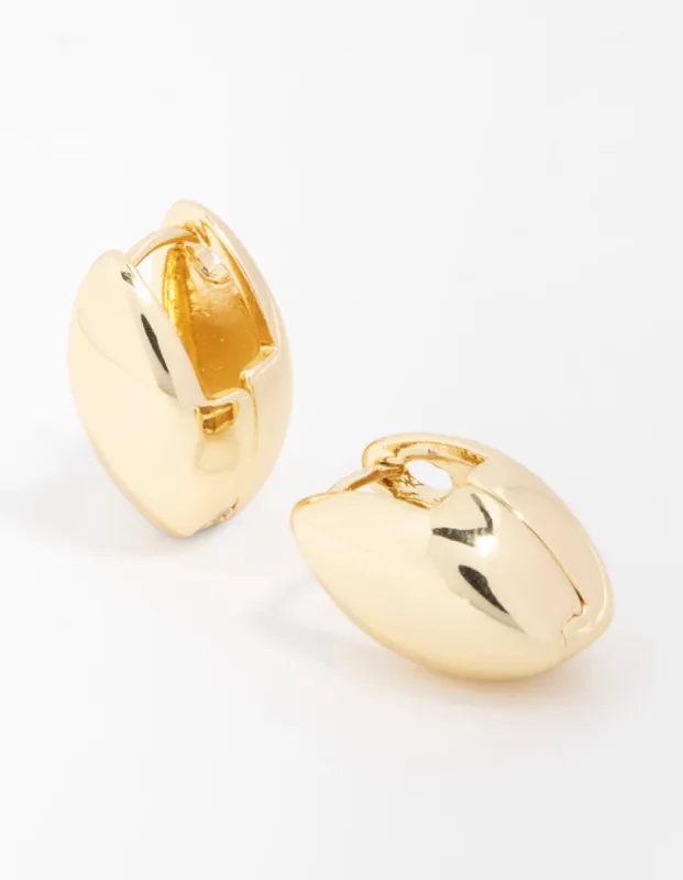 Gold Plated Pointed Huggie Earrings sold by lovisa