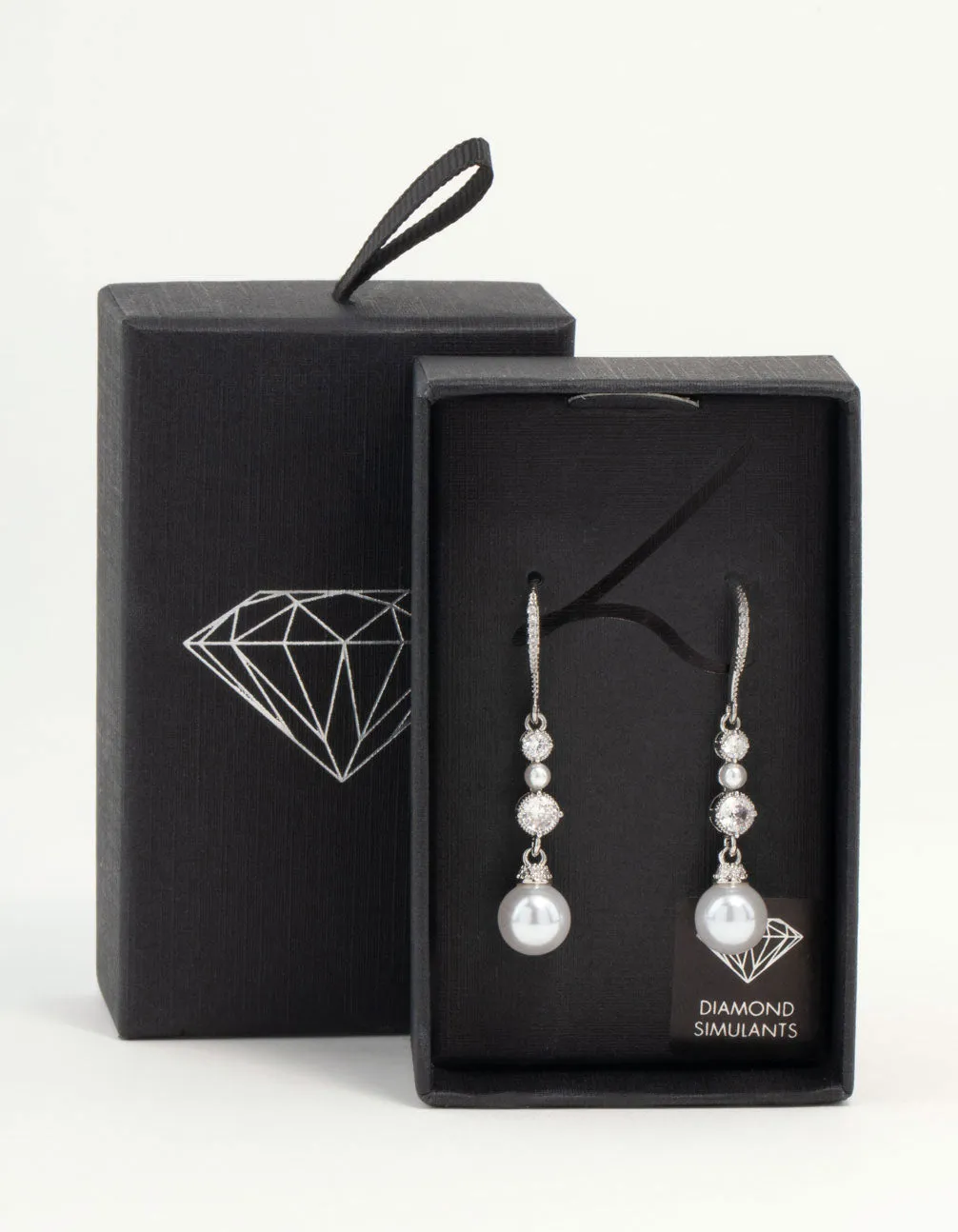 Silver Pearl & Cubic Zirconia Drop Hook Earrings sold by lovisa product image thumbnail 3