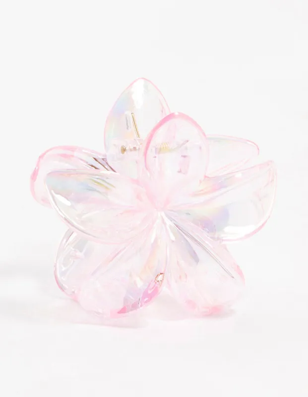 Pink Plastic Frangipani Claw Clip sold by lovisa