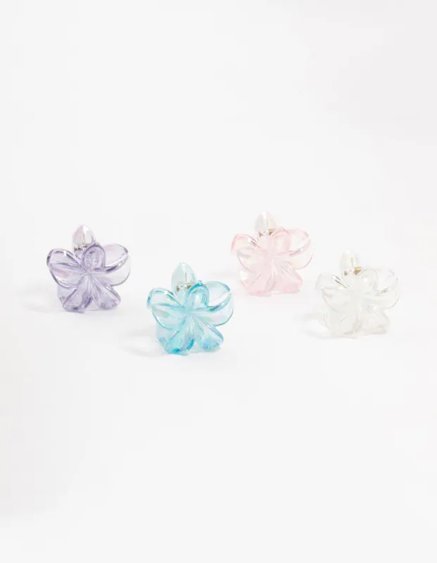 Mini Plastic Irregular Frangipani Claw Clips 4-Pack sold by lovisa