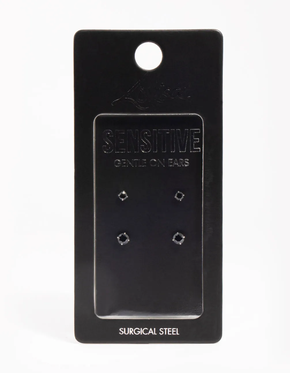 Surgical Steel Graduating Black Cubic Zirconia Stud Earrings 2-Pack sold by lovisa product image thumbnail 4