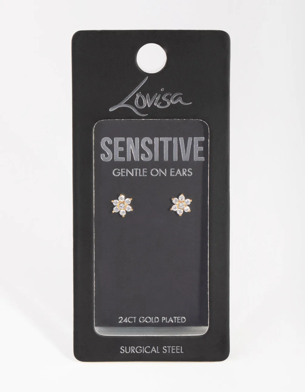 Gold Plated Surgical Steel Cubic Zirconia Flower Stud Earrings sold by lovisa product image thumbnail 4