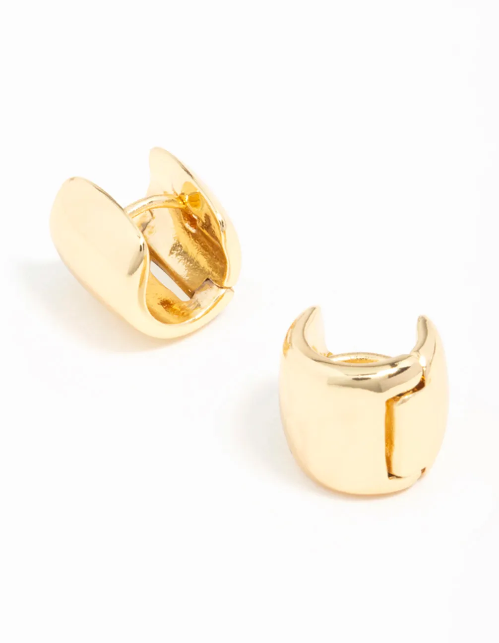 Gold Plated Wide Mini Huggie Earrings sold by lovisa