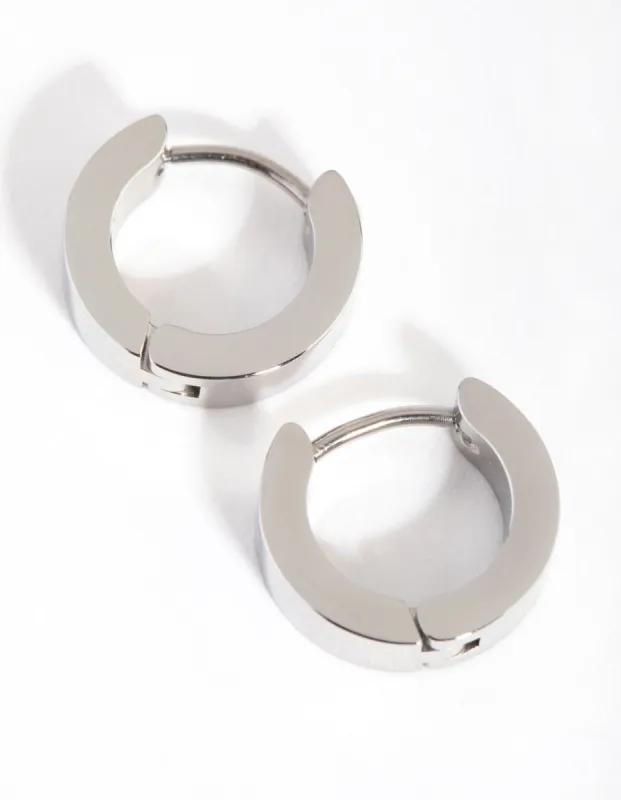 Surgical Steel Wide Huggie Hoop Earrings sold by lovisa