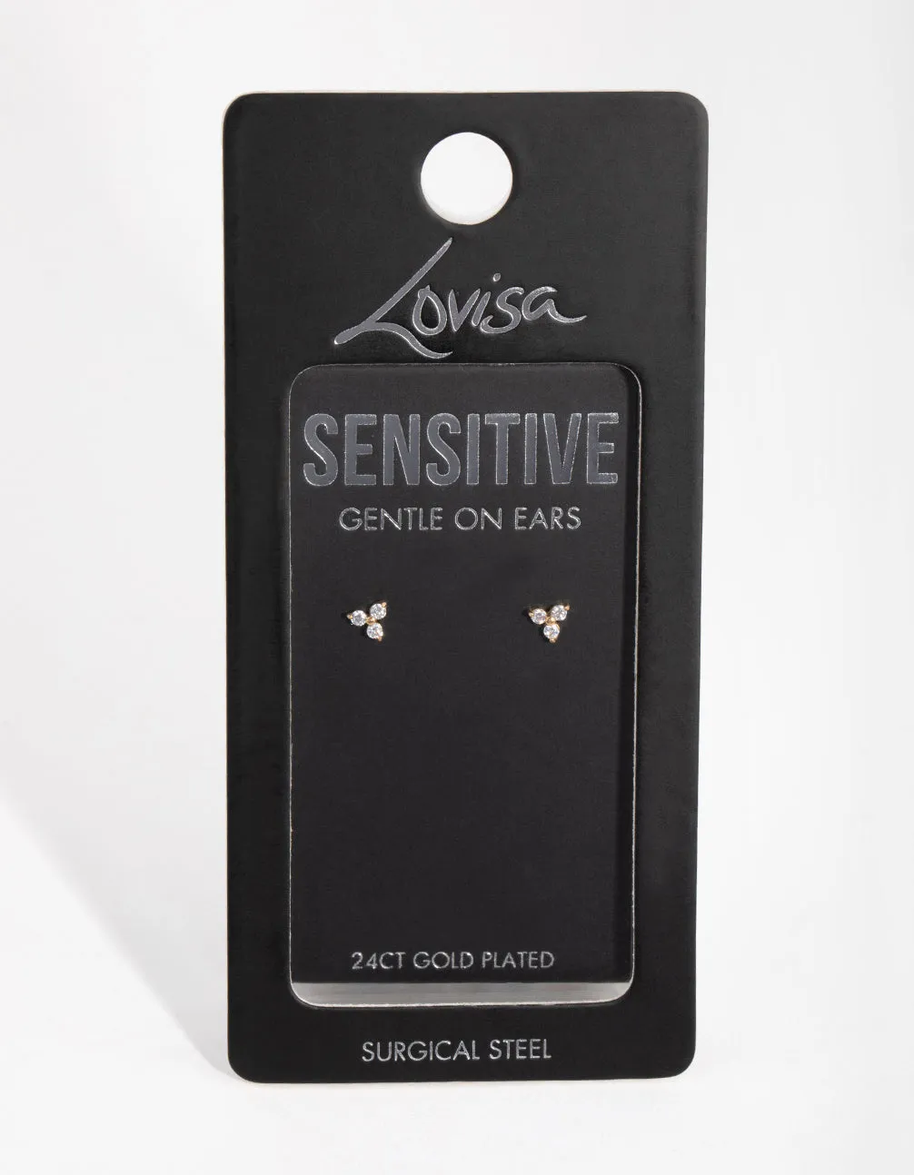 Gold Plated Surgical Steel Cubic Zirconia Trio Cluster Stud Earrings sold by lovisa product image thumbnail 4