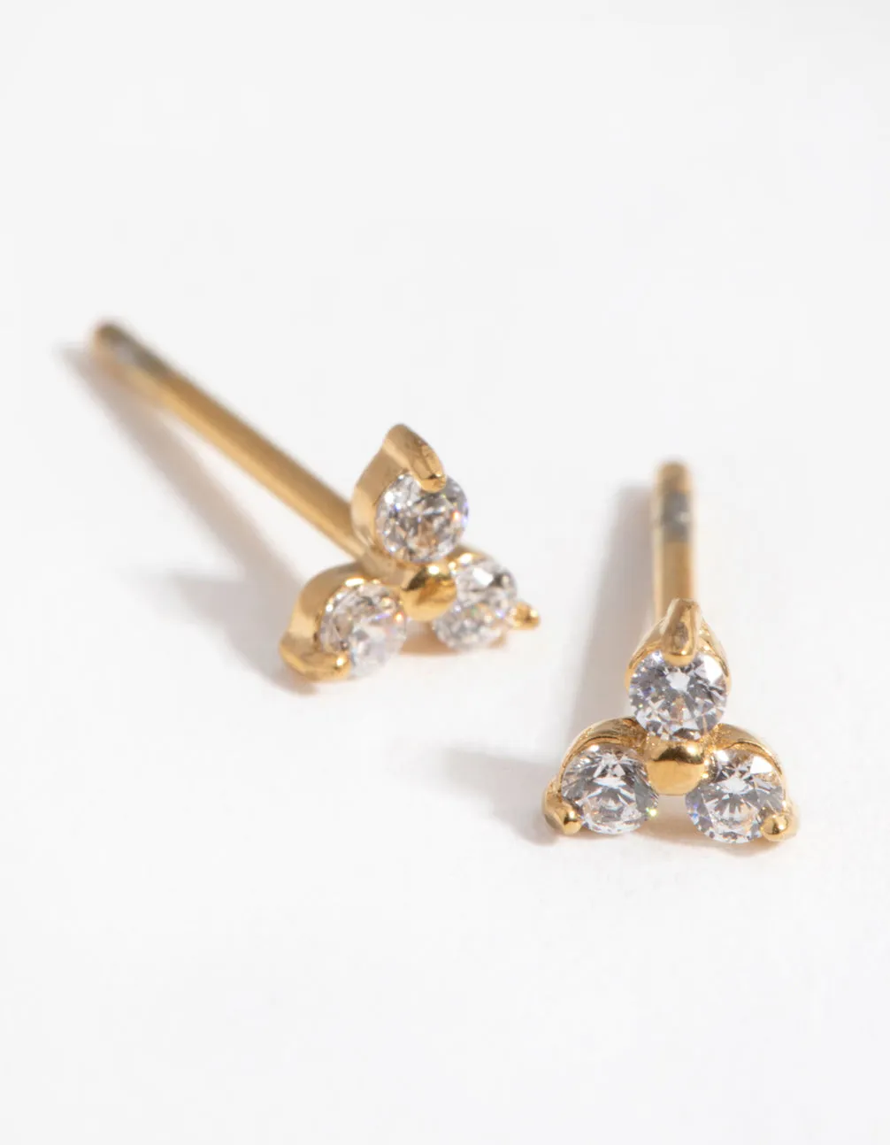 Gold Plated Surgical Steel Cubic Zirconia Trio Cluster Stud Earrings sold by lovisa product image thumbnail 2