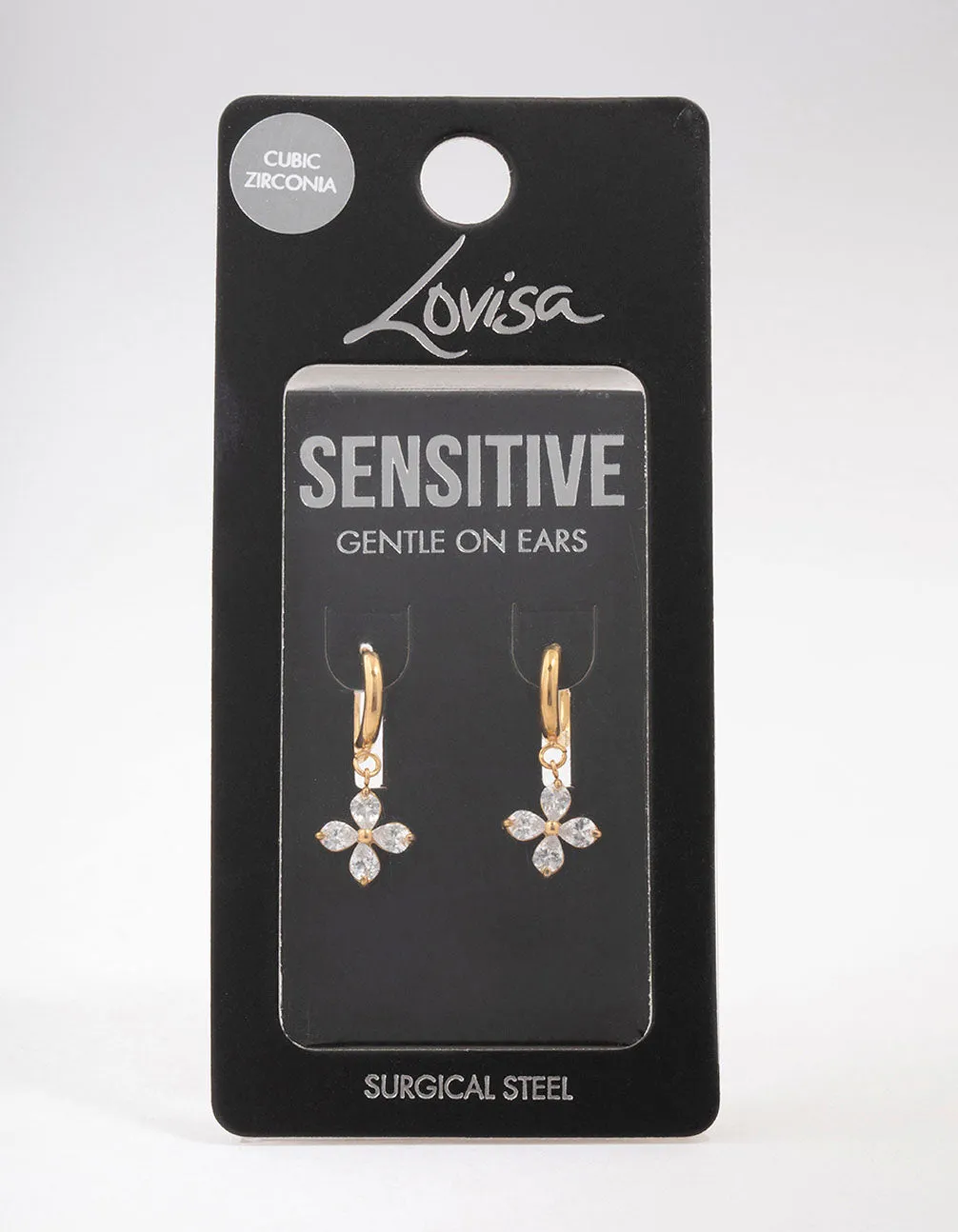 Gold Plated Surgical Steel Flower Huggie Hoop Earrings sold by lovisa product image thumbnail 3
