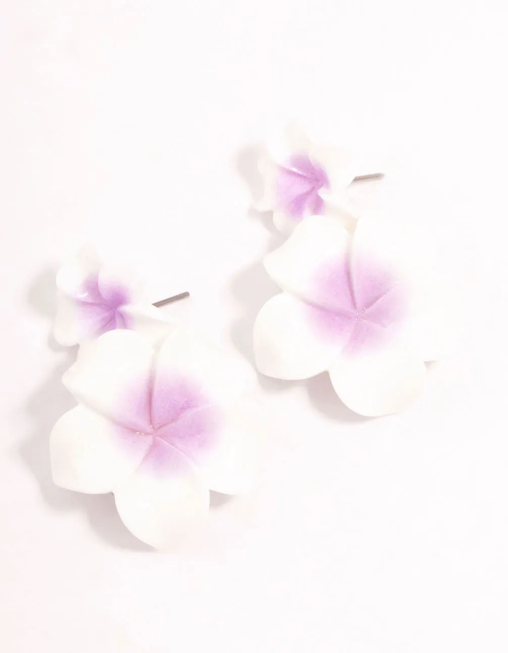 Purple Frangipani Acrylic Drop Earrings sold by lovisa