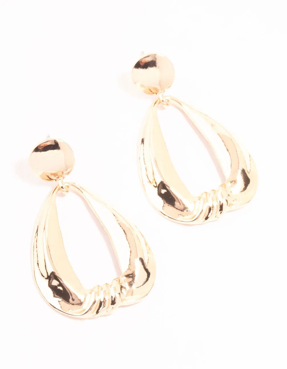 Gold Wrapped Loop Drop Earrings sold by lovisa