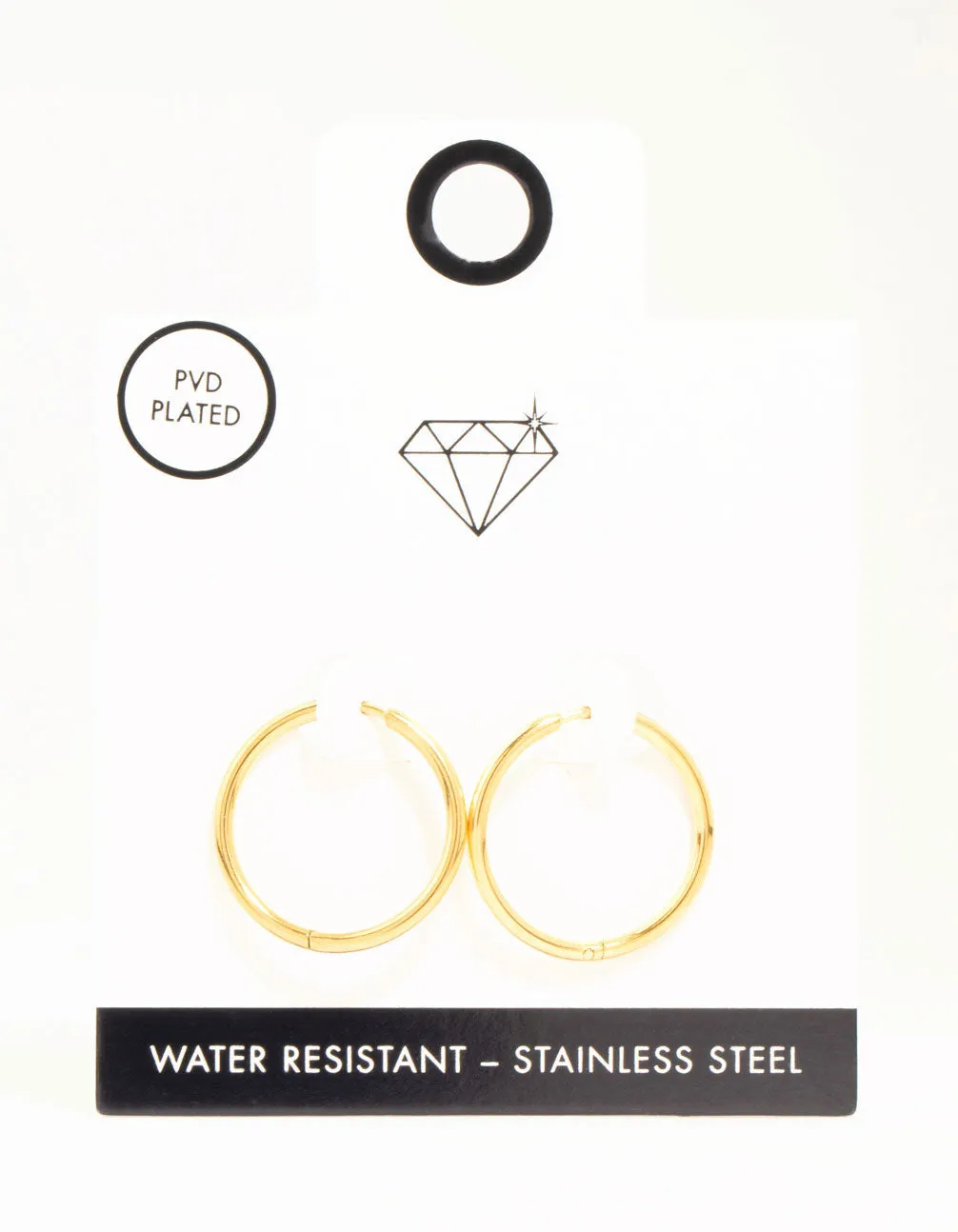 Waterproof Gold Plated Stainless Steel Fine Hoop Earrings sold by lovisa product image thumbnail 3