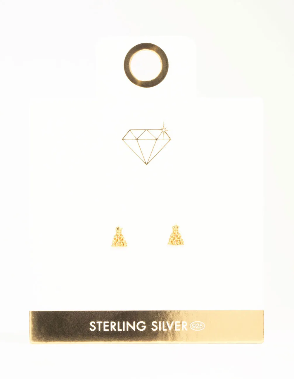 Gold Plated Sterling Silver Christmas Tree Stud Earrings sold by lovisa product image thumbnail 3