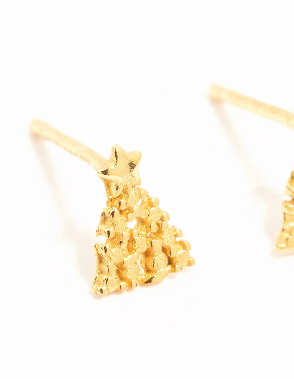 Gold Plated Sterling Silver Christmas Tree Stud Earrings sold by lovisa product image thumbnail 2