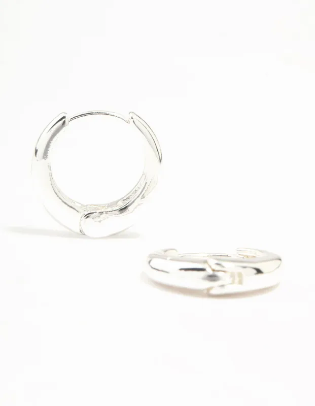 Silver Plain Clicker Huggie Earrings sold by lovisa