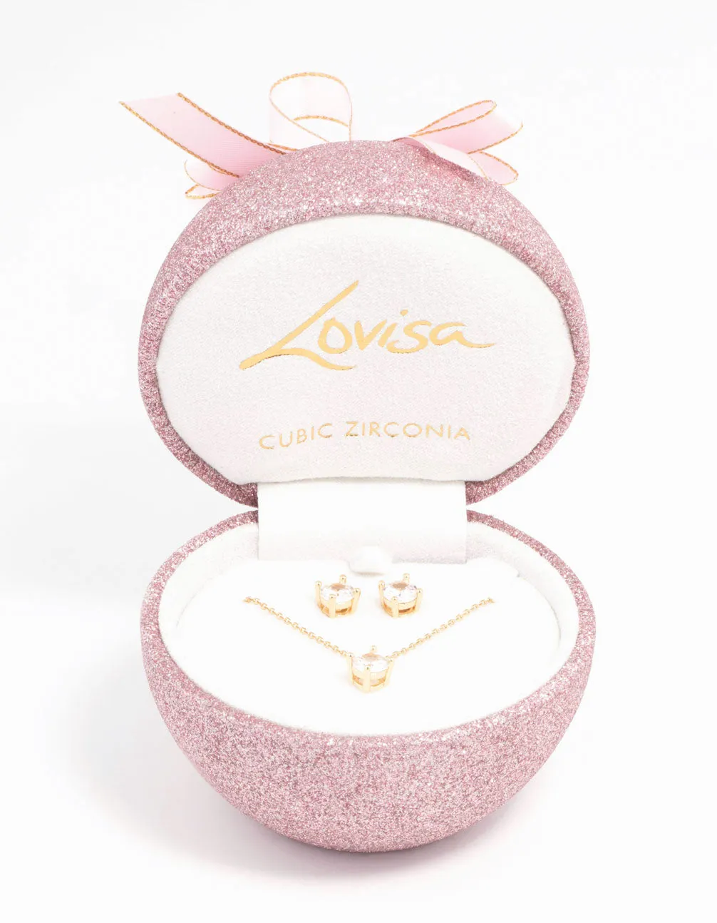 Gold Cubic Zirconia Necklace & Stud Earrings Set sold by lovisa product image thumbnail 3