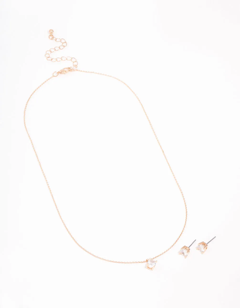 Gold Cubic Zirconia Necklace & Stud Earrings Set sold by lovisa product image thumbnail 2