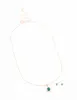 Gold Emerald Cubic Zirconia Necklace & Stud Earrings Set sold by lovisa