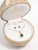 Gold Emerald Cubic Zirconia Necklace & Stud Earrings Set sold by lovisa