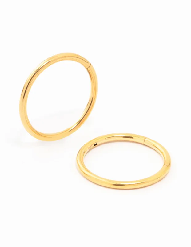 Gold Plated Titanium Sleeper Earrings 12 MM sold by lovisa