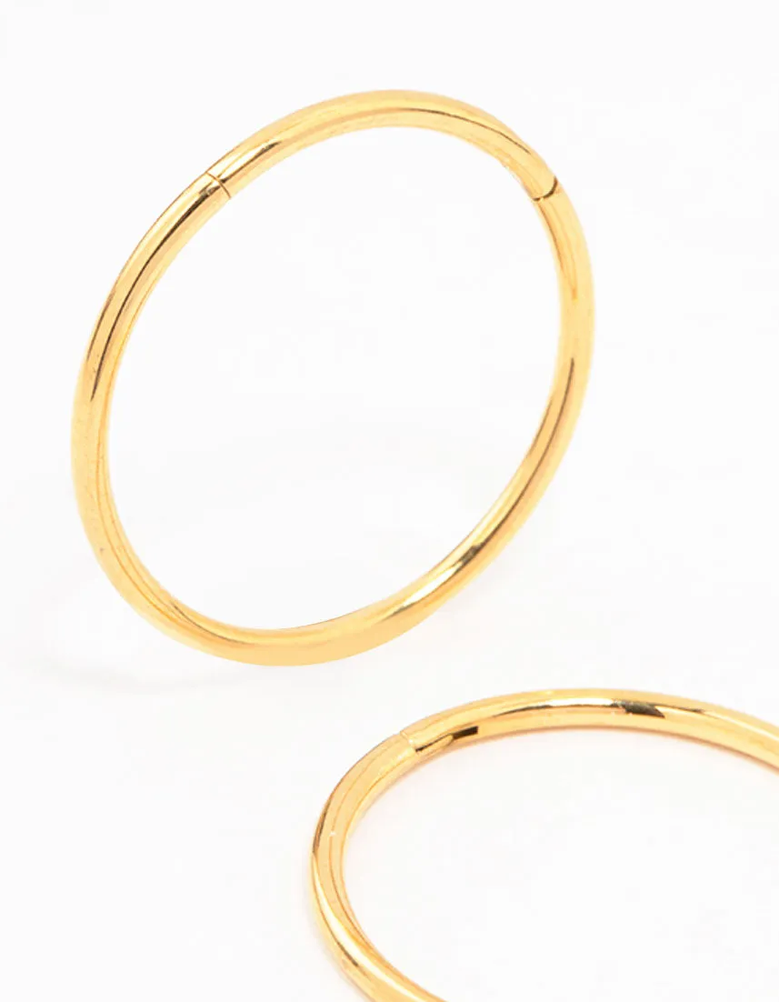 Gold Plated Titanium Sleeper Earrings 16MM sold by lovisa product image thumbnail 2