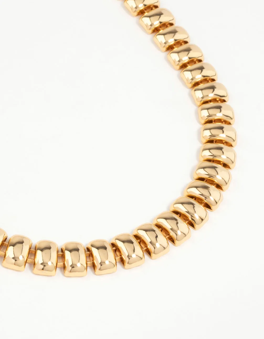 Gold Plated Textured Rectangle Necklace sold by lovisa