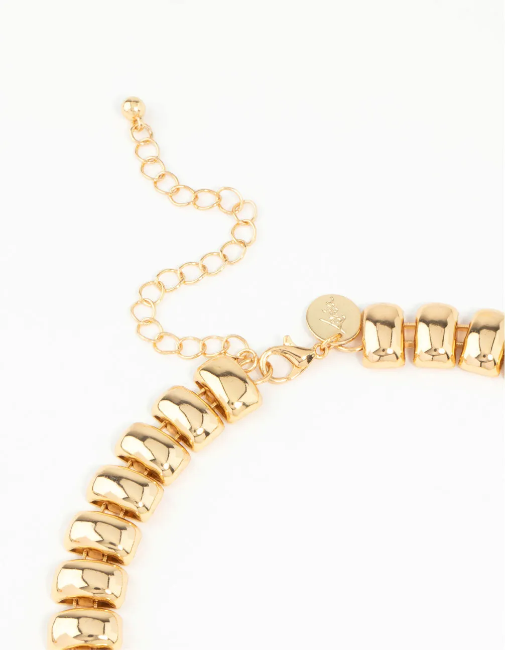 Gold Plated Textured Rectangle Necklace sold by lovisa product image thumbnail 3