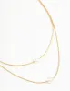 Waterproof Gold Plated Stainless Steel Layered Pearl Pendant Necklace sold by lovisa