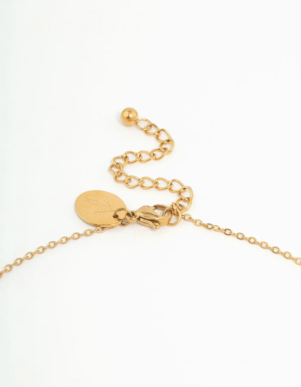 Waterproof Gold Plated Stainless Steel Cubic Zirconia Leaf Pendant Necklace sold by lovisa product image thumbnail 3