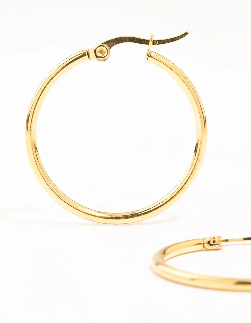 Waterproof Gold Plated Stainless Steel Fine Hoop Earrings sold by lovisa product image thumbnail 2