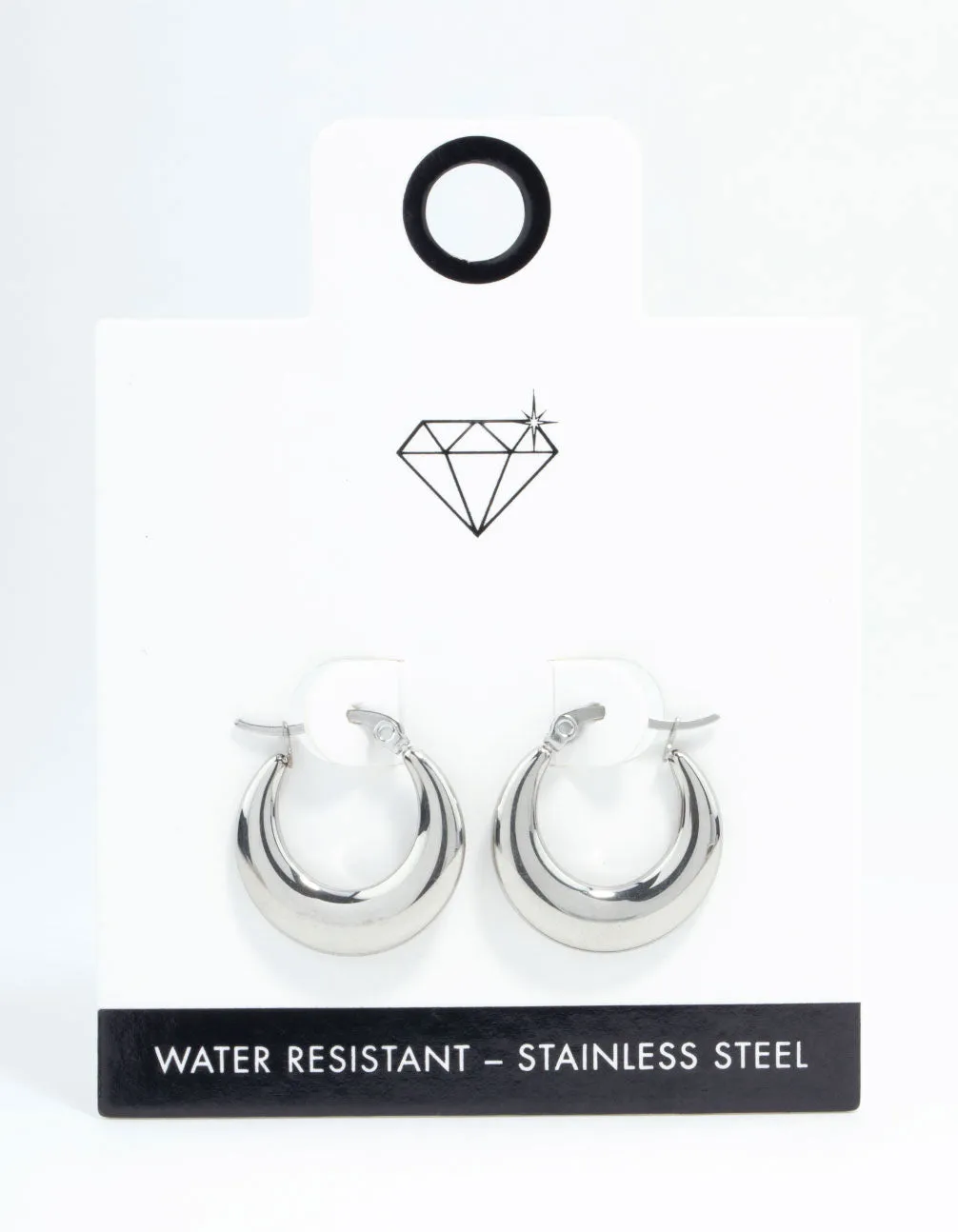 Waterproof Stainless Steel Flat Crescent Hoop Earrings sold by lovisa product image thumbnail 3