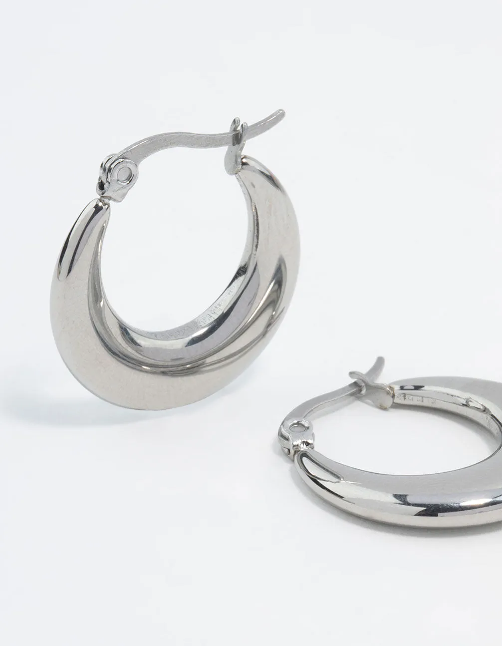 Waterproof Stainless Steel Flat Crescent Hoop Earrings sold by lovisa product image thumbnail 2