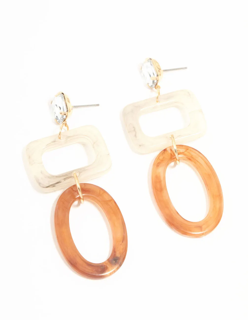 Open Shape Drop Acrylic Earrings sold by lovisa