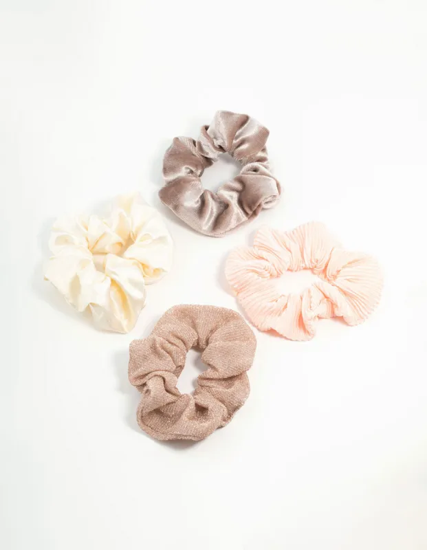 Ivory & Blush Scrunchies 4-Pack sold by lovisa