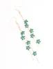 Blue Flower Chain Gold Drop Earrings sold by lovisa