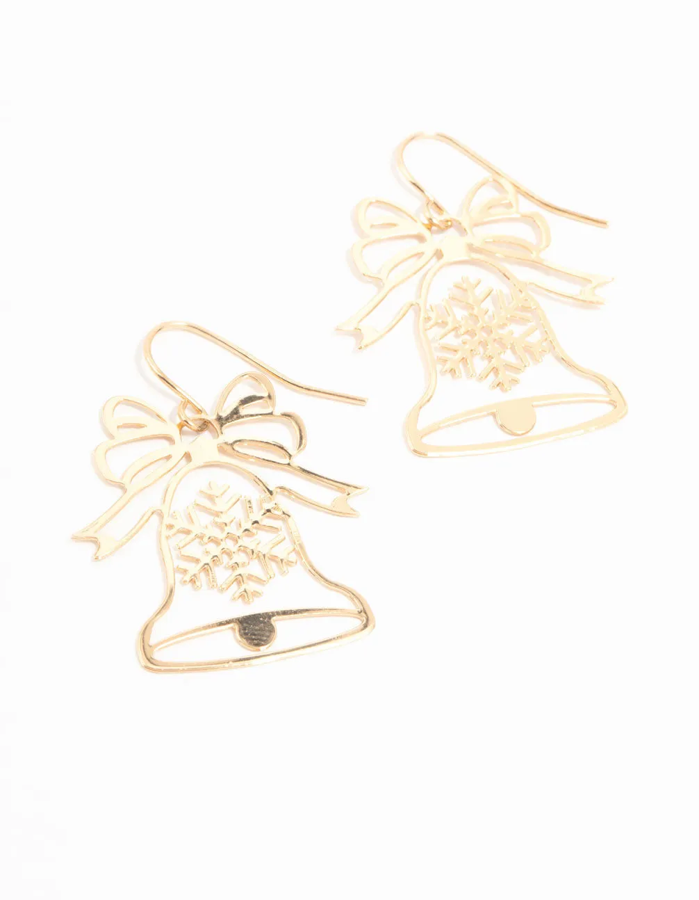 Gold Cut Out Bell Drop Earrings sold by lovisa