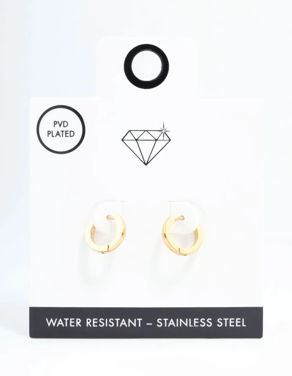 Waterproof Gold Plated Stainless Steel Thin Clicker Earrings sold by lovisa product image thumbnail 3
