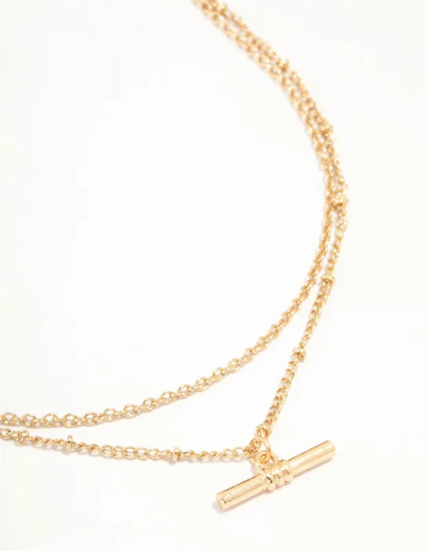 Gold Layered Bar Necklace sold by lovisa