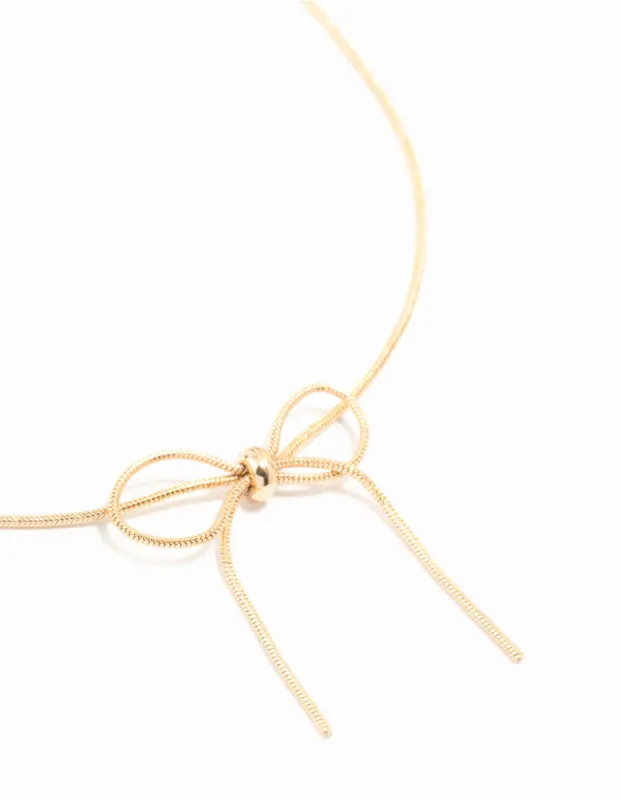Gold Snake Bow Necklace sold by lovisa