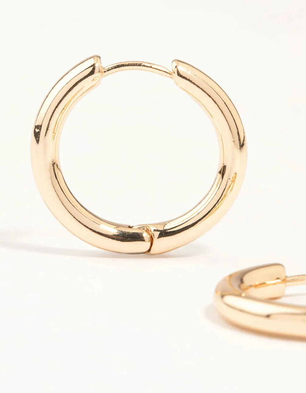 Gold Round Medium Huggie Earrings sold by lovisa product image thumbnail 2