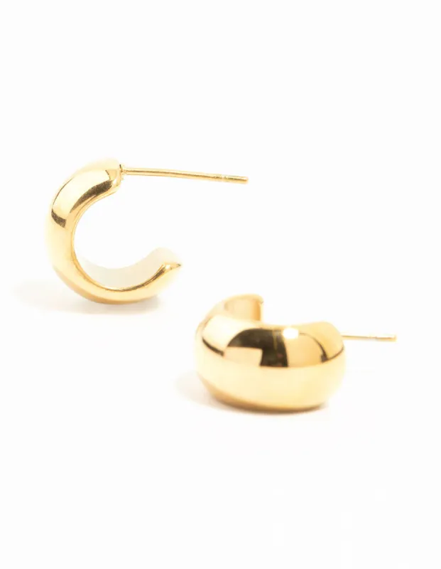 Waterproof Gold Plated Stainless Steel Mini Bubble Huggie Earrings sold by lovisa