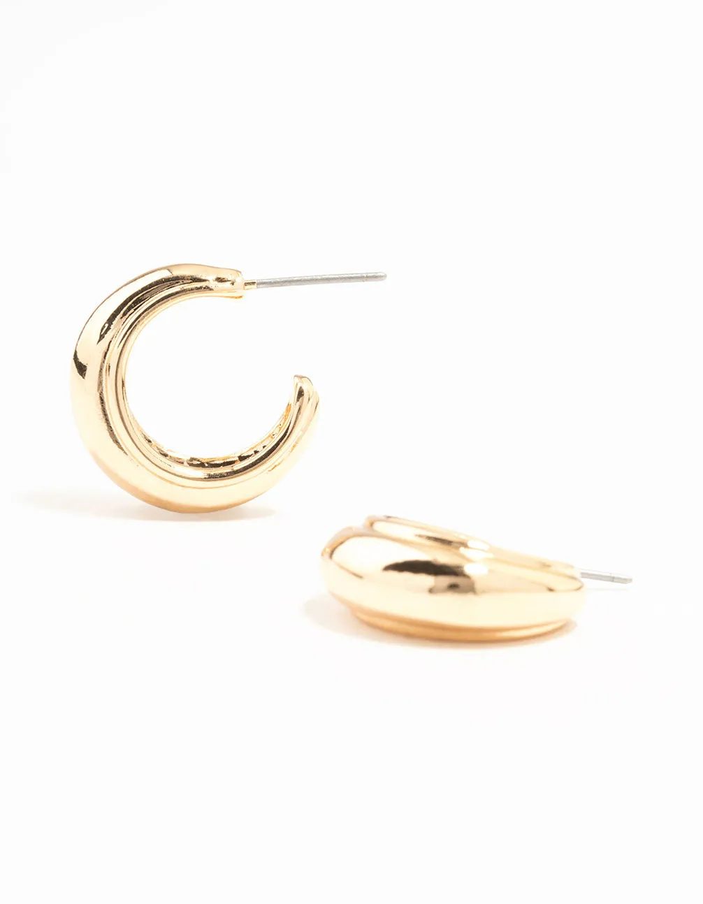 Gold Line Edge Small Hoop Earrings sold by lovisa
