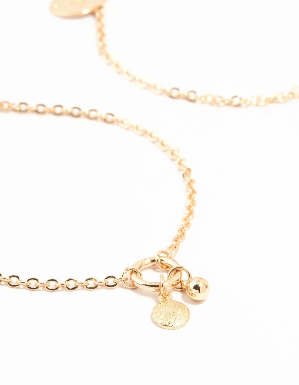 Gold Disc & Ball Toggle Charm Bracelets 2-Pack sold by lovisa product image thumbnail 2