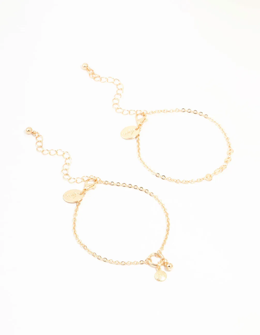 Gold Disc & Ball Toggle Charm Bracelets 2-Pack sold by lovisa