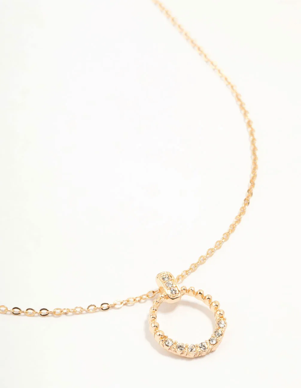 Gold Open Diamante Circle Necklace sold by lovisa
