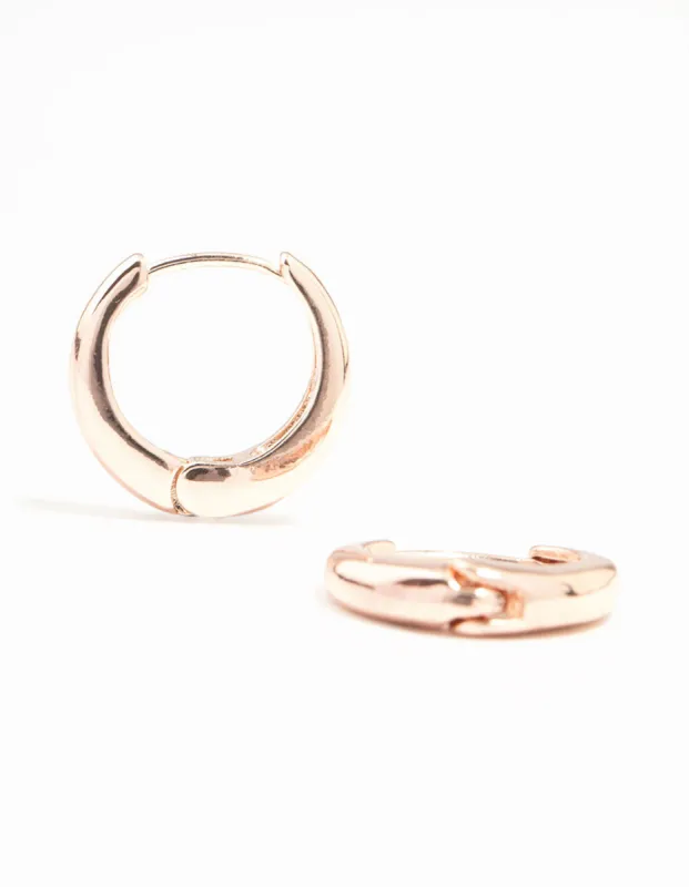 Rose Gold Plain Clicker Huggie Earrings sold by lovisa