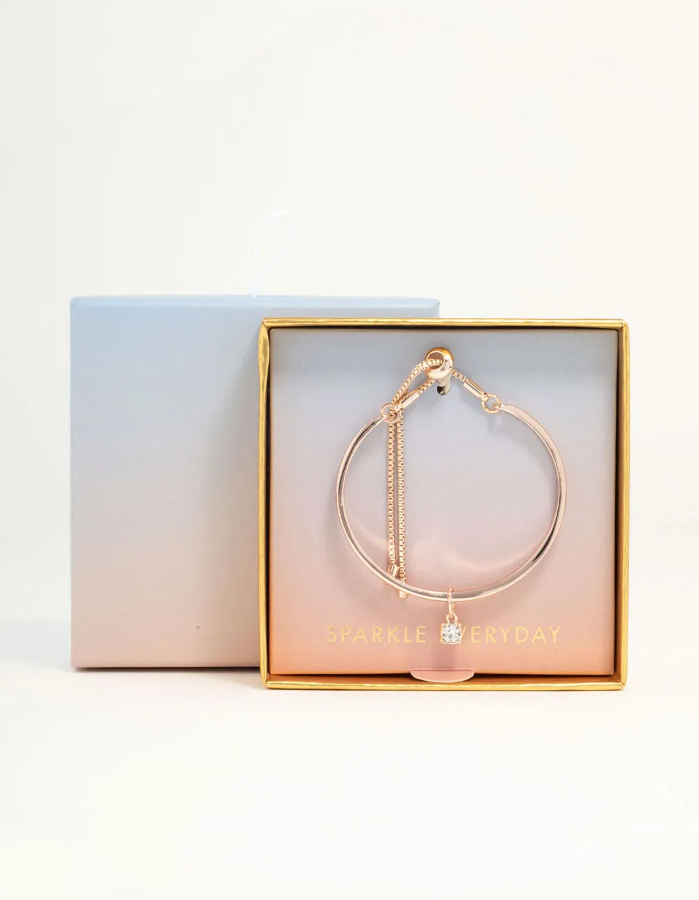 Rose Gold Solitaire Diamante Toggle Bracelet sold by lovisa product image thumbnail 3