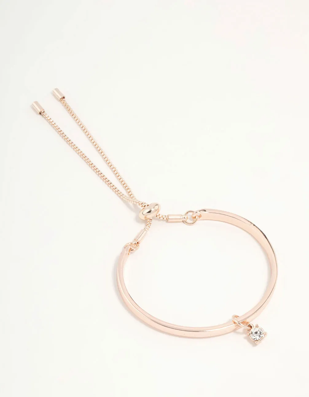 Rose Gold Solitaire Diamante Toggle Bracelet sold by lovisa