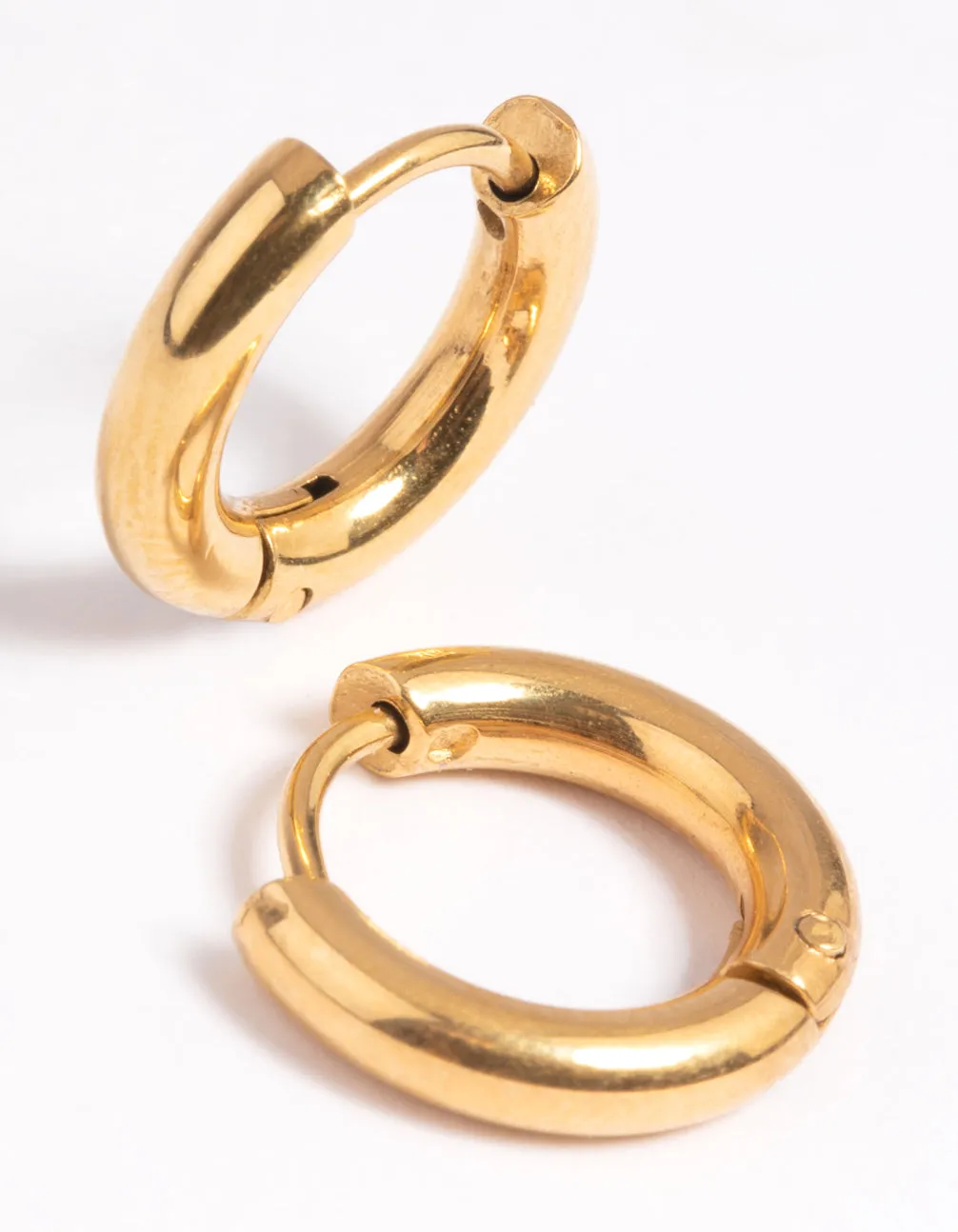 Gold Plated Surgical Steel Chunky Huggie Hoop Earrings sold by lovisa product image thumbnail 4