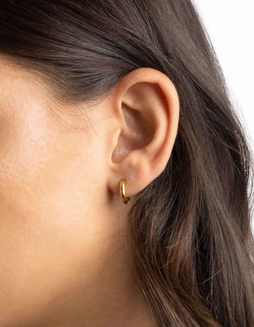 Gold Plated Surgical Steel Chunky Huggie Hoop Earrings sold by lovisa product image thumbnail 2