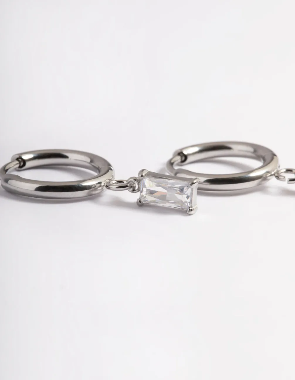 Surgical Steel Square Cubic Zirconia Hoop Earrings sold by lovisa product image thumbnail 2