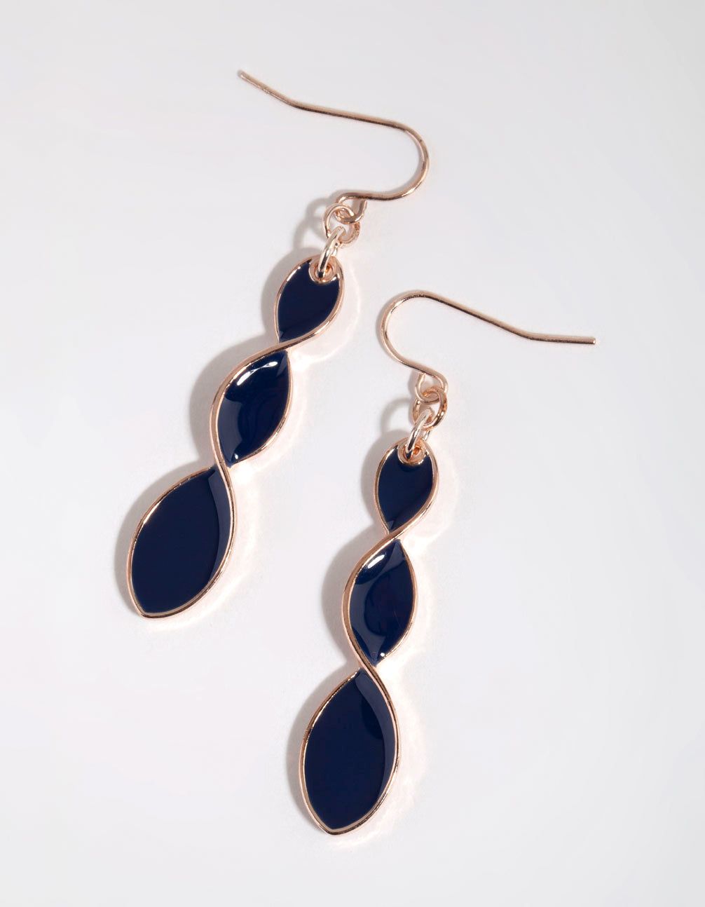 Navy Wavy Plait Drop Earrings sold by lovisa